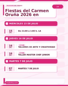 Fiestas del Carmen Oruña 2026 en Piélagos, Cantabria