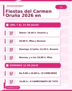 Fiestas del Carmen Oruña 2026 en Piélagos, Cantabria