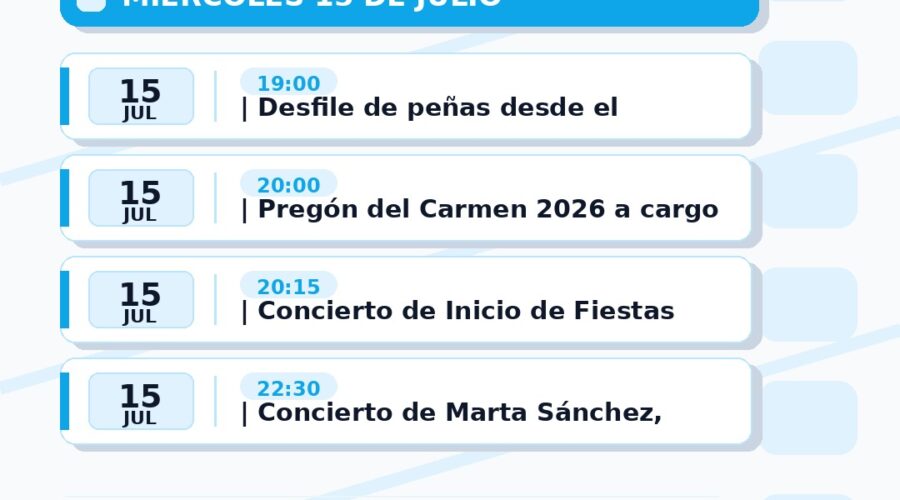 Fiestas del Carmen 2026 en Suances con Marta Sánchez y Mojinos Escozíos