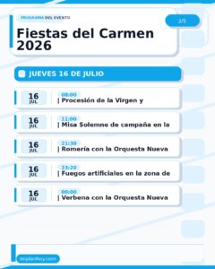 Fiestas del Carmen 2026 en Suances con Marta Sánchez y Mojinos Escozíos