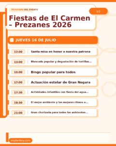 Fiestas de El Carmen Prezanes 2026