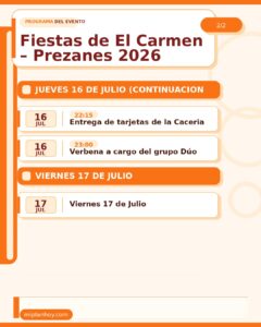 Fiestas de El Carmen Prezanes 2026