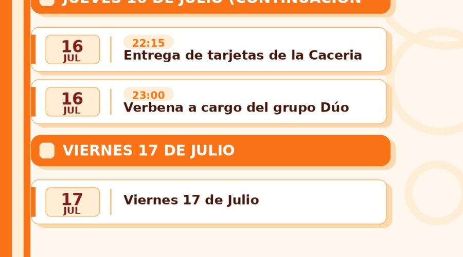 Fiestas de El Carmen Prezanes 2026