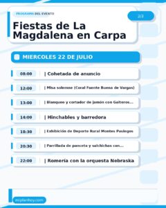 Fiestas de La Magdalena en Carpa junto al Campo de Fútbol, Vargas