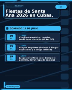 Fiestas de Santa Ana 2026 en Cubas