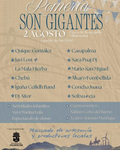 Vuelve la Romería Son Gigantes el 2 de agosto en Villaescusa: jornada cultural frente a los proyectos eólicos