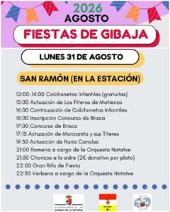 Fiestas de Gibaja 2026: programa completo del 28 al 31 de agosto