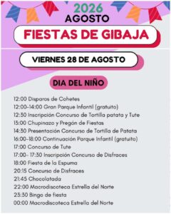 Fiestas de Gibaja 2026: programa completo del 28 al 31 de agosto