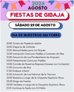 Fiestas de Gibaja 2026: programa completo del 28 al 31 de agosto