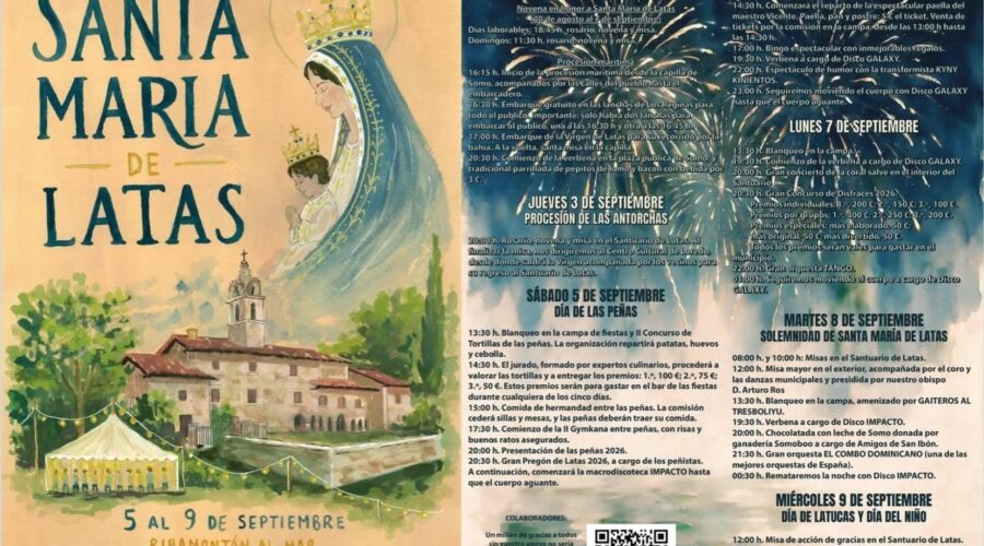 Fiestas Patronales Santa María de Latas 2026 en Ribamontán al Mar