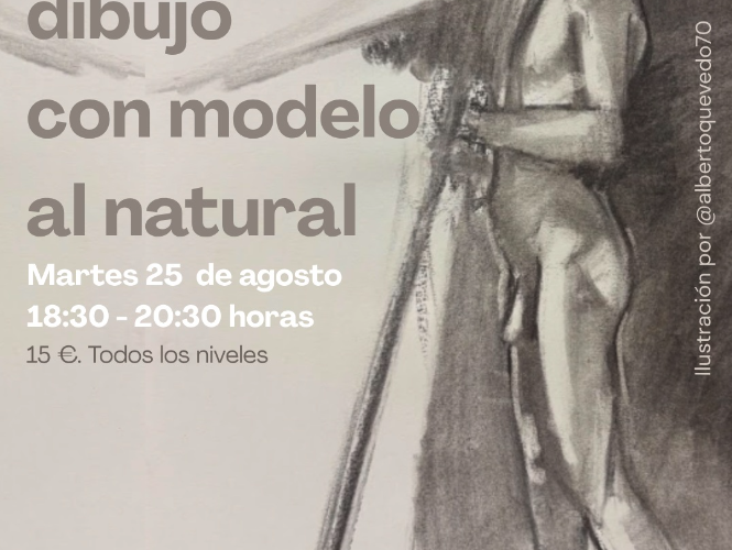 Sesión de dibujo con modelo al natural en La Musa Azul