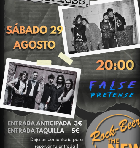 Motherless y False Pretense en directo en Sala Rock Beer the New