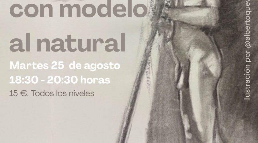 Sesión de dibujo con modelo del natural