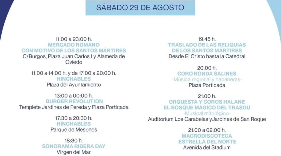 Semanuca 2026: Fiestas de los Santos Mártires en Santander (25-30 agosto) – Programa completo