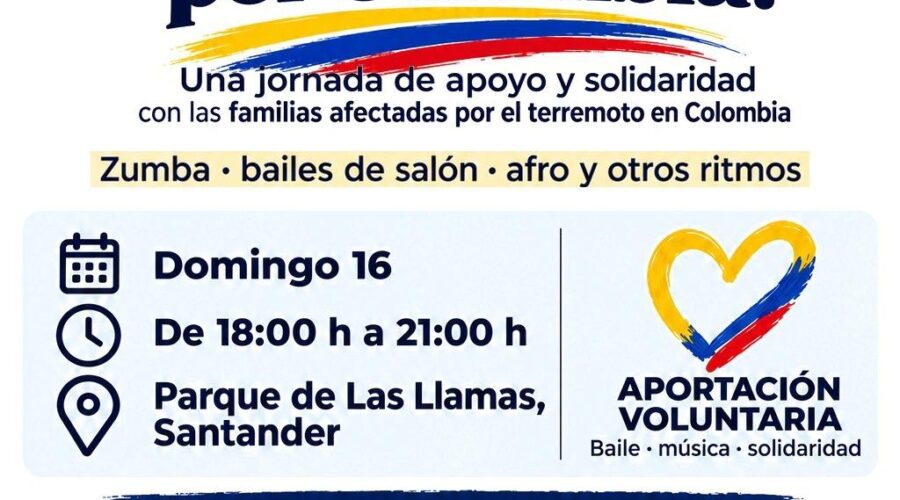 Bailatón solidario por Colombia en el Parque de Las Llamas