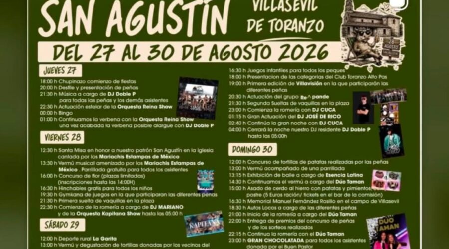 Fiestas de San Agustín en Villasevil de Toranzo 2026