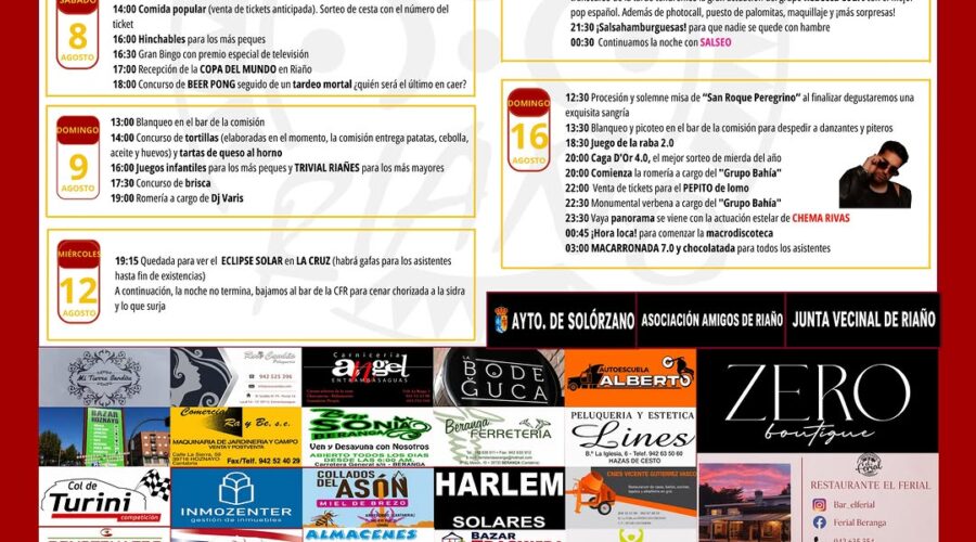 Fiestas de Riaño 2026 en Riaño