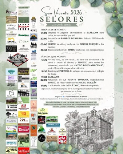 Fiestas de San Vicente Selores 2026