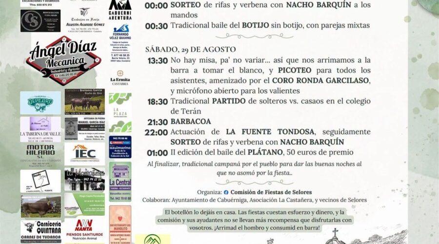 Fiestas de San Vicente Selores 2026