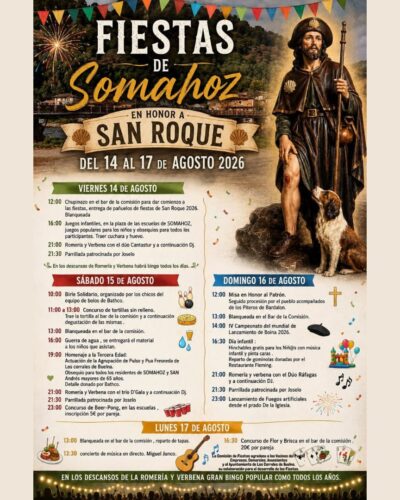 Fiestas de Somahoz en Honor a San Roque 2026 en Los Corrales de Buelna