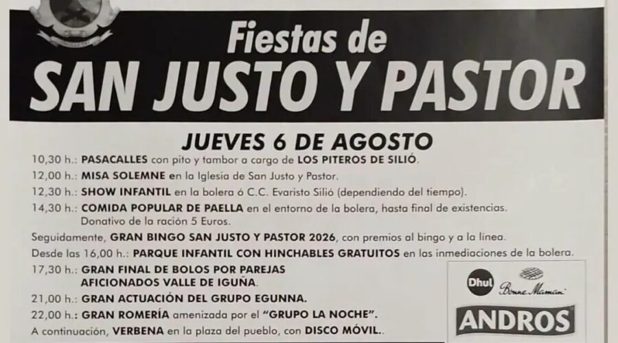 Fiestas de San Justo y Pastor en Molledo y Santa Marina en Silió 2026
