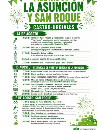 Fiestas La Asunción y San Roque 2026 en Castro-Urdiales