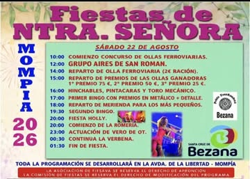 Fiestas de Nuestra Señora en Bezana, 22 de agosto 2026
