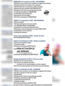 Fiestas de San Cipriano y San Mateo en Beranga 2026