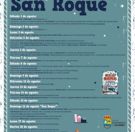 Fiestas de San Roque 2026 en Colindres: Conciertos y Deportes