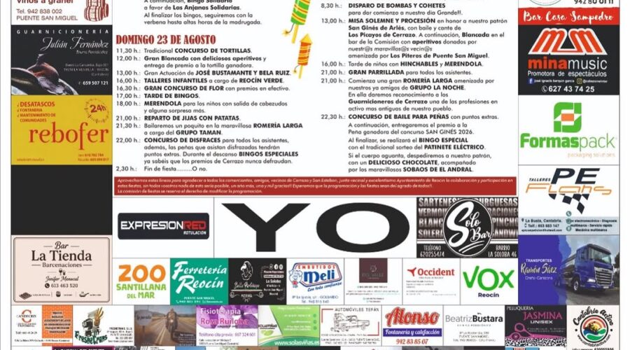 Fiestas de San Ginés de Arlés en Reocín 2026