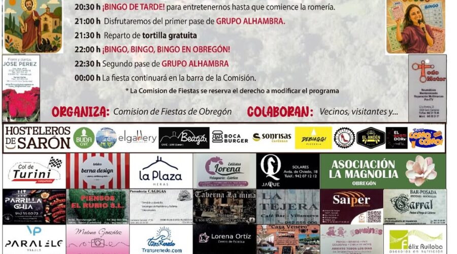 San Bartolomé en Obregón: Fiestas y Grupo Alhambra en Villaescusa 2026