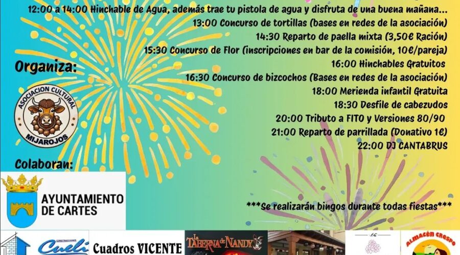 Fiestas de Mijarojos 2026 en Campo de Fútbol, Cartes