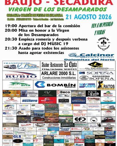 Fiestas de la Virgen de los Desamparados en Secadura 2026