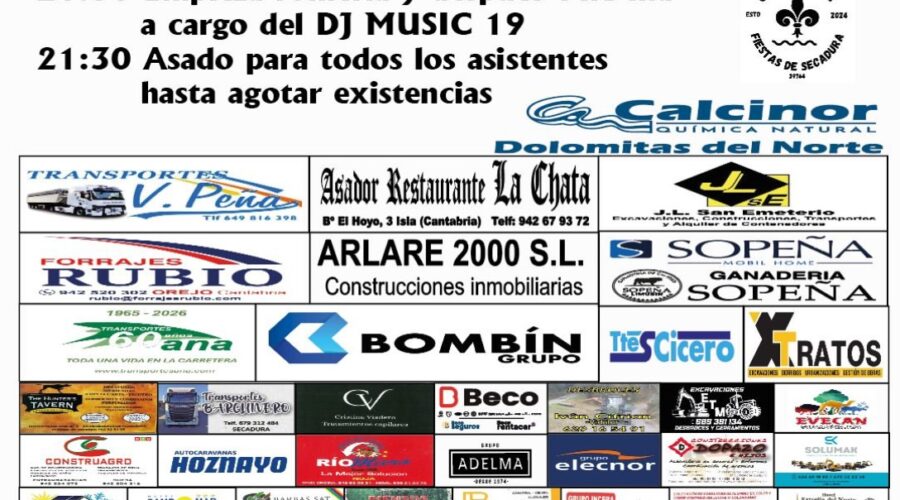 Fiestas de la Virgen de los Desamparados en Secadura 2026