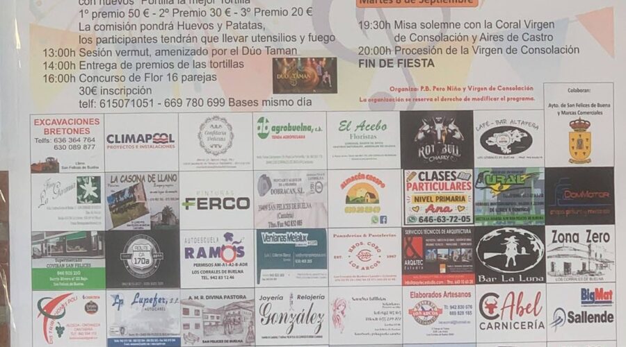 Fiestas Virgen de Consolación 2026 en San Felices de Buelna