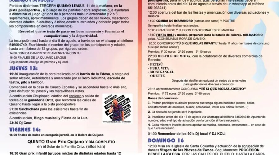 Fiestas de San Roque en Quijano de Piélagos 2026