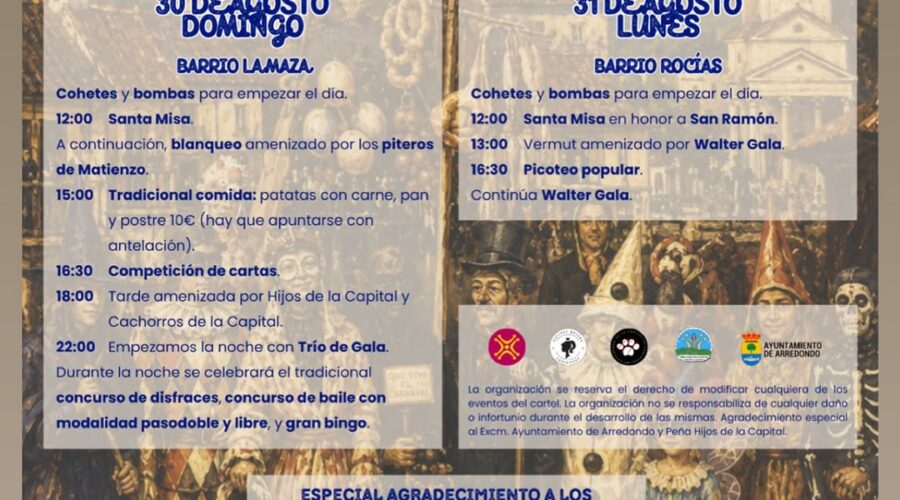 Fiestas de San Ramón en Arredondo 2026