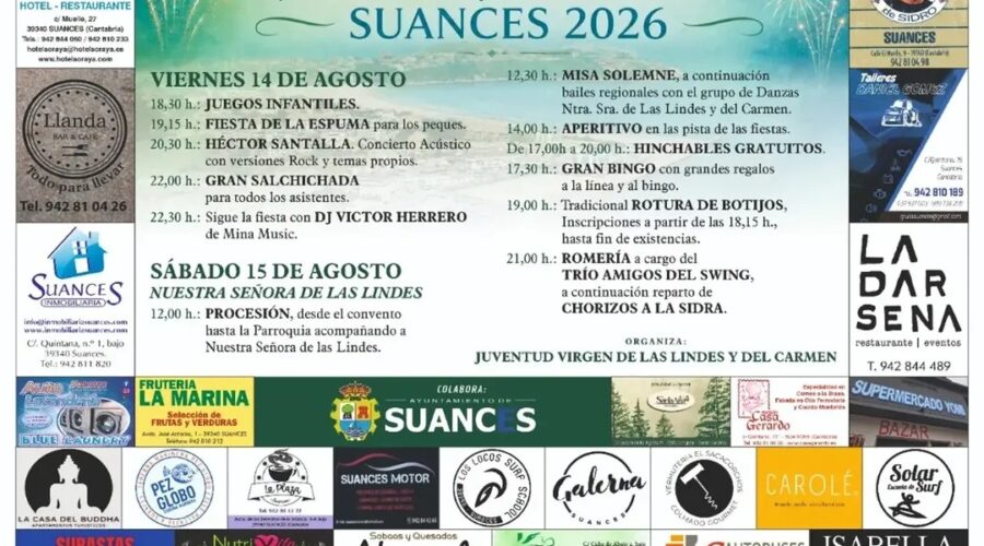 Fiestas de Nuestra Señora de Las Lindes 2026 en Suances