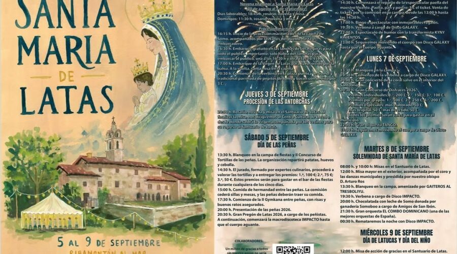 Fiestas Patronales Santa María de Latas 2026 en Ribamontán al Mar