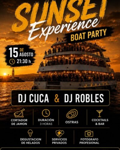 Sunset Experience Boat Party en Adriano Bambino Eventos