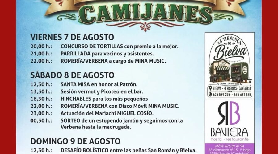 Fiestas Patronales de San Román en Camijanes 2026