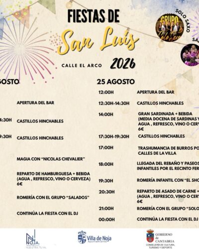 Fiestas de San Luis en Calle El Arco, Noja 2026