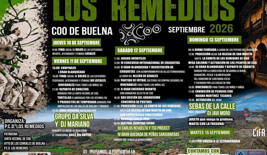 Fiestas de Los Remedios 2026 en Coo, Los Corrales de Buelna
