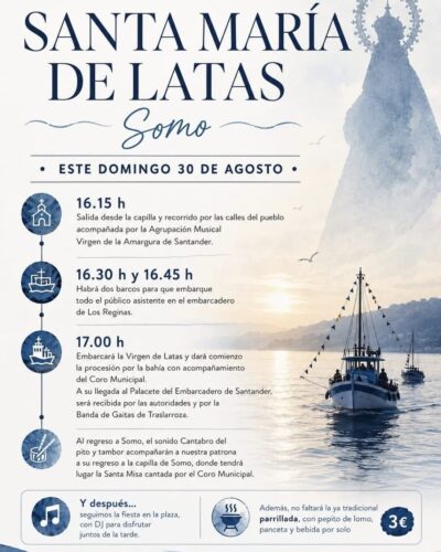 Procesión Marítima de Santa María de Latas en Somo 2026