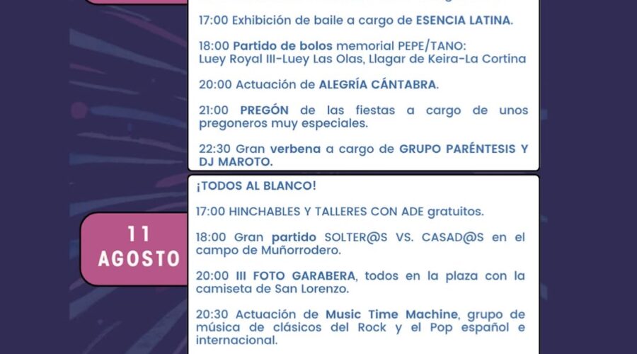 Fiestas de San Lorenzo 2026 en Luey