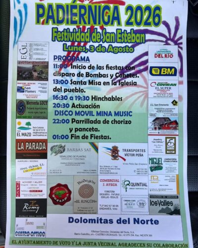 Festividad de San Esteban en Padierniga, Voto Cantabria 2026
