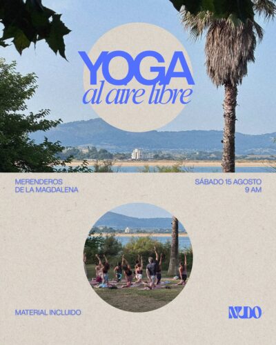 Clase de yoga al aire libre en Merenderos de la Magdalena, Santander