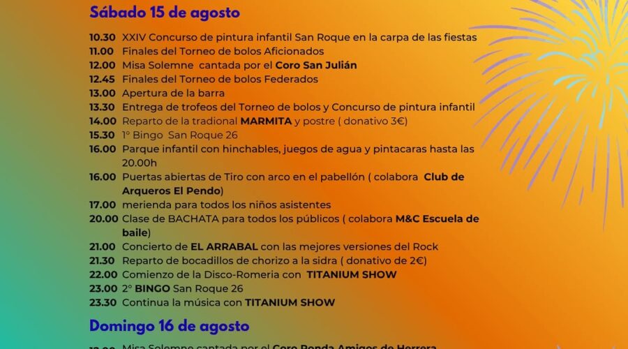 Fiestas de San Roque 2026 en Herrera de Camargo