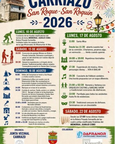 Fiestas de San Roque y San Roquín en Carriazo 2026
