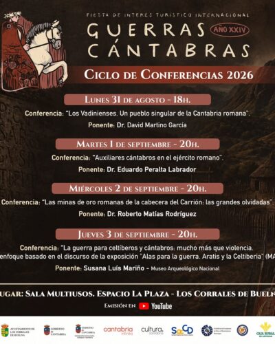 Ciclo de Conferencias Guerras Cántabras 2026 en Los Corrales de Buelna